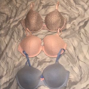 3 Victorias Secret lined perfect coverage bras